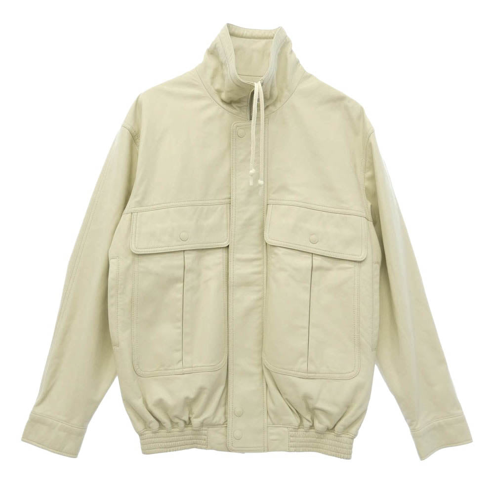 HYSTERIC GLAMOUR ヒステリックグラマー 20SS 02201LB01 ラムレザーオーバーサイズブルゾン ハイネック レザージャケット オフホワイト系 L【中古】