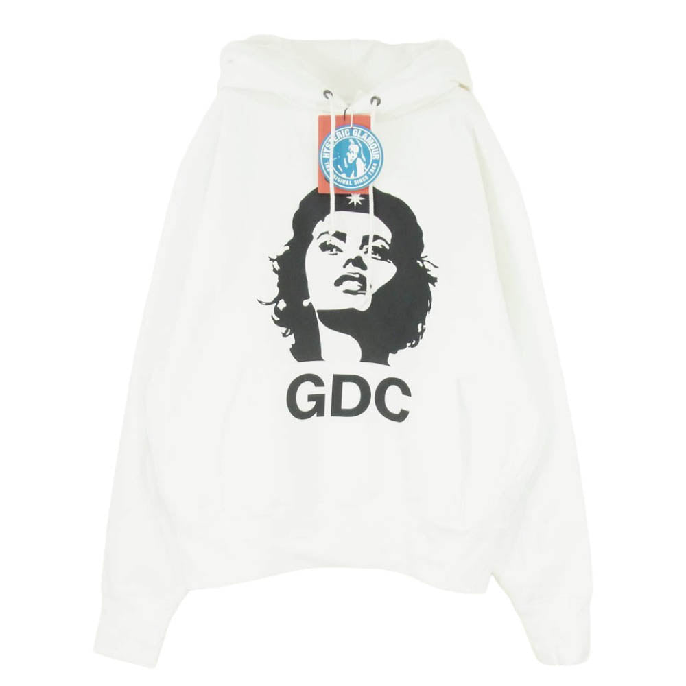 HYSTERIC GLAMOUR ヒステリックグラマー GDC ジーディーシー 25AW 02253ZI71 x GDC Rebel Girl Hoodie レベル ガール フーディー プルオーバー パーカー ホワイト系 XL【中古】