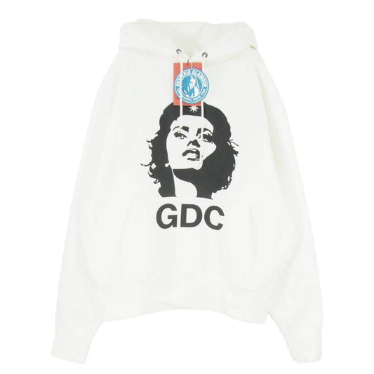 HYSTERIC GLAMOUR ヒステリックグラマー GDC ジーディーシー 25AW 02253ZI71 x GDC Rebel Girl Hoodie レベル ガール フーディー プルオーバー パーカー ホワイト系 XL【中古】