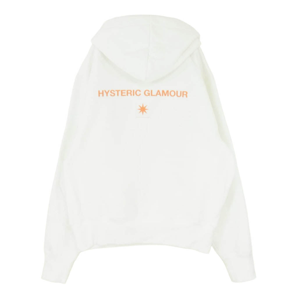 HYSTERIC GLAMOUR ヒステリックグラマー GDC ジーディーシー 25AW 02253ZI71 x GDC Rebel Girl Hoodie レベル ガール フーディー プルオーバー パーカー ホワイト系 XL【中古】