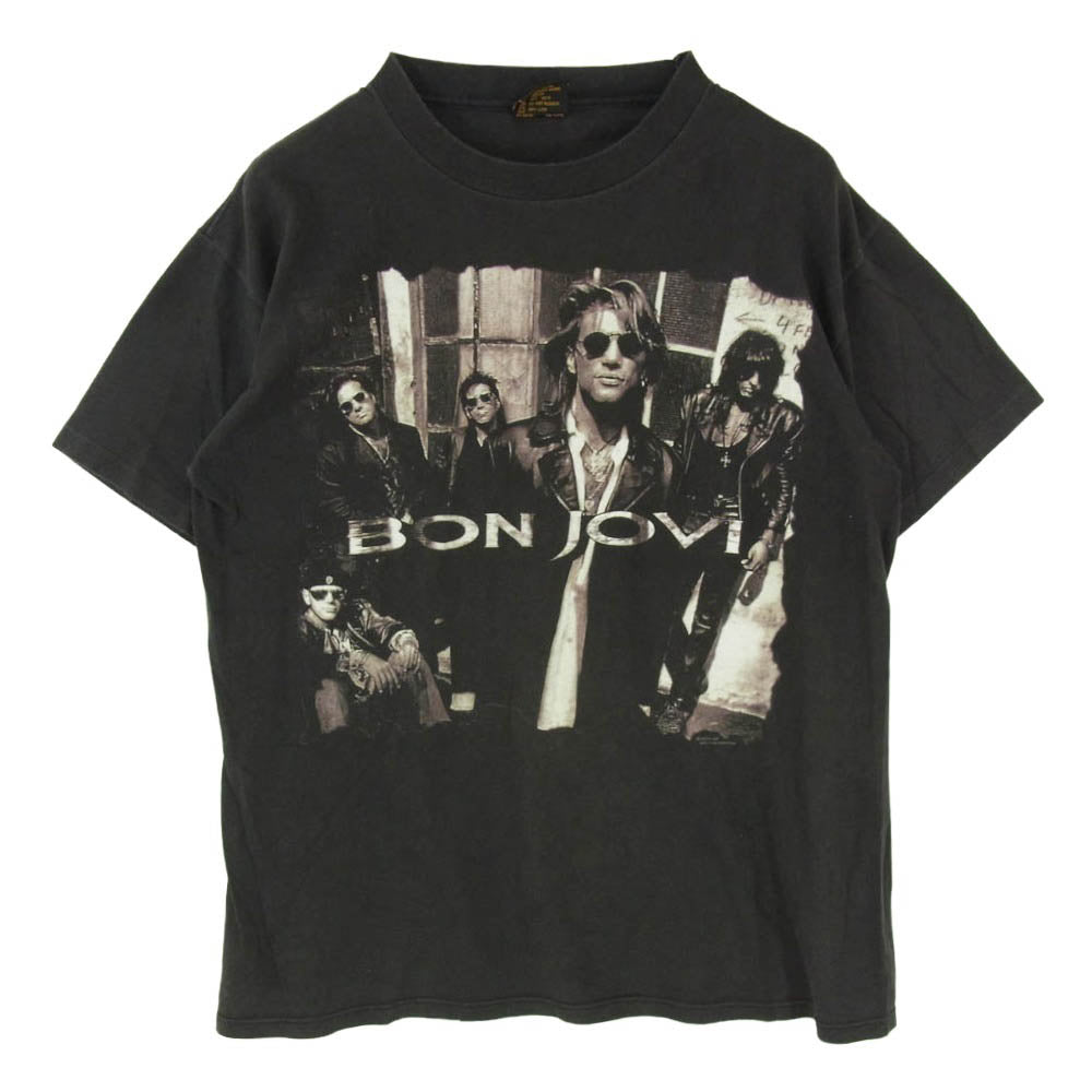 ヴィンテージ 90s USA製 BON JOVI ボンジョヴィ Keep the Faith Tシャツ BROCKUMタグ ブラック系 L【中古】
