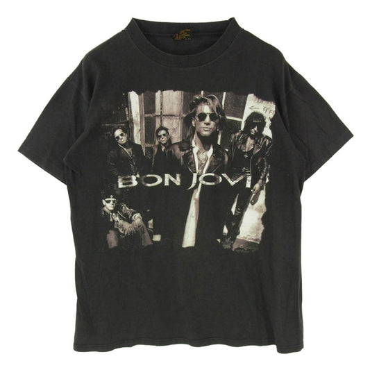ヴィンテージ 90s USA製 BON JOVI ボンジョヴィ Keep the Faith Tシャツ BROCKUMタグ ブラック系 L【中古】