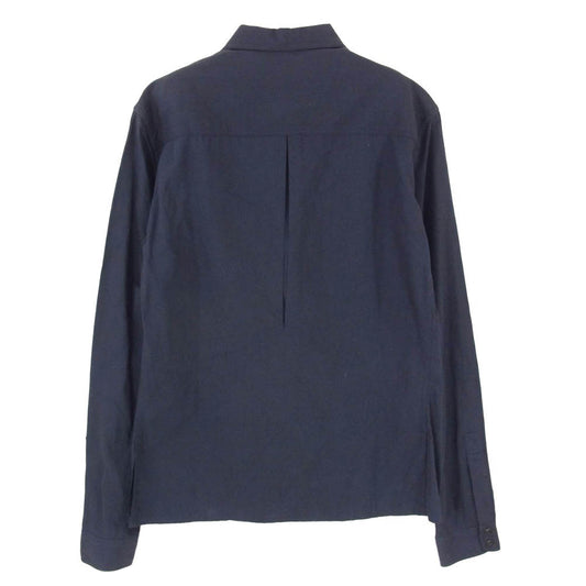 BALENCIAGA バレンシアガ 124756 TG115 国内正規品バーニーズタグ オールド スナップボタン 長袖 サファリシャツ ネイビー系 M【中古】