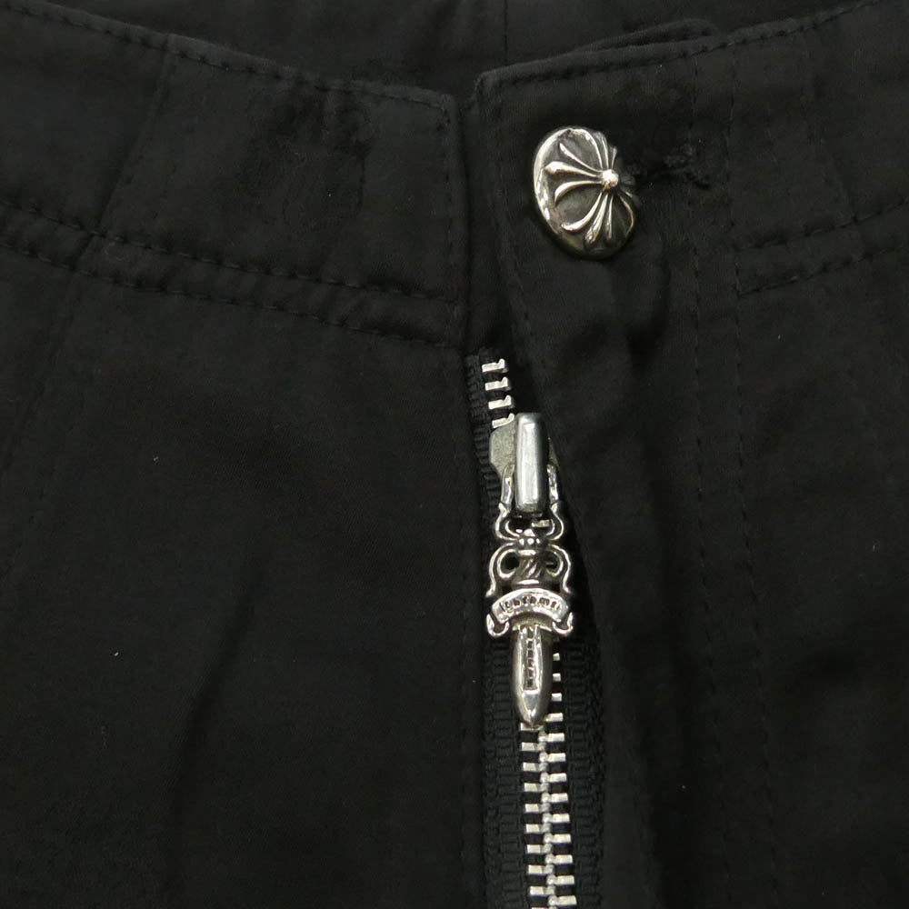 CHROME HEARTS クロムハーツ（原本無） ヴァインダガー総柄 クロスボールボタン ダガージップフライ カーゴパンツ ブラック系【中古】