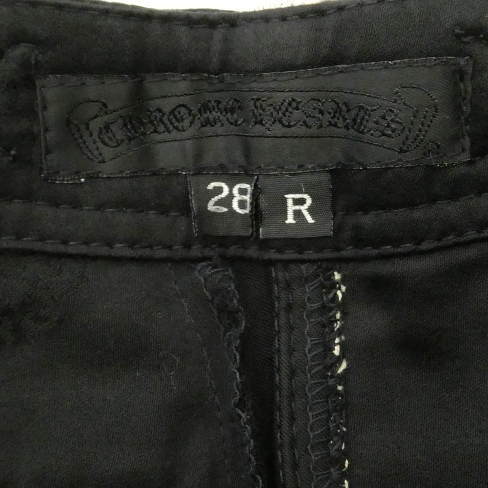 CHROME HEARTS クロムハーツ（原本無） ヴァインダガー総柄 クロスボールボタン ダガージップフライ カーゴパンツ ブラック系【中古】