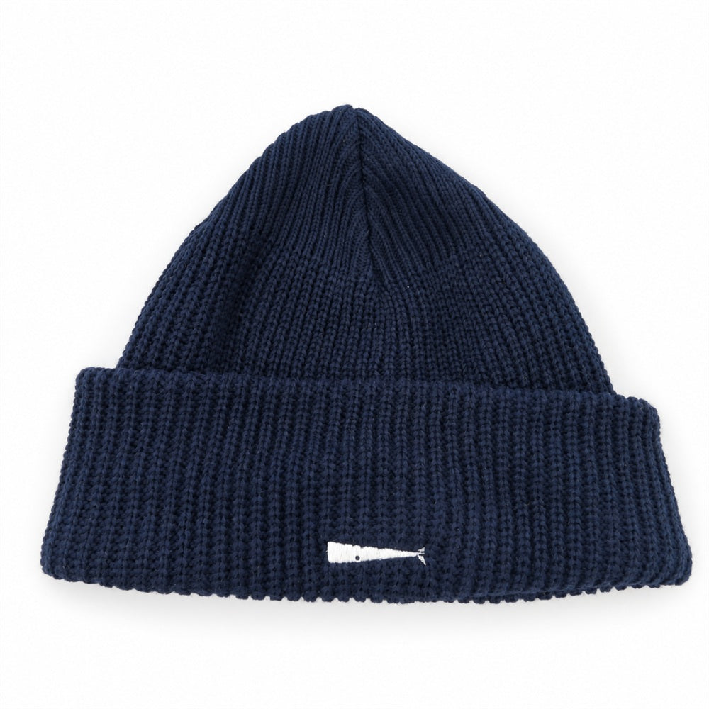 DESCENDANT ディセンダント 24AW 242MADS-HT02 DAWN BEANIE ビーニー ニット帽 ニットキャップ ネイビー ネイビー系【美品】【中古】