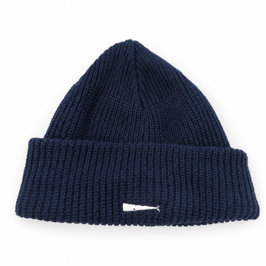 DESCENDANT ディセンダント 24AW 242MADS-HT02 DAWN BEANIE ビーニー ニット帽 ニットキャップ ネイビー ネイビー系【美品】【中古】