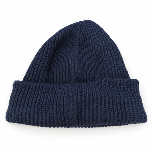 DESCENDANT ディセンダント 24AW 242MADS-HT02 DAWN BEANIE ビーニー ニット帽 ニットキャップ ネイビー ネイビー系【美品】【中古】