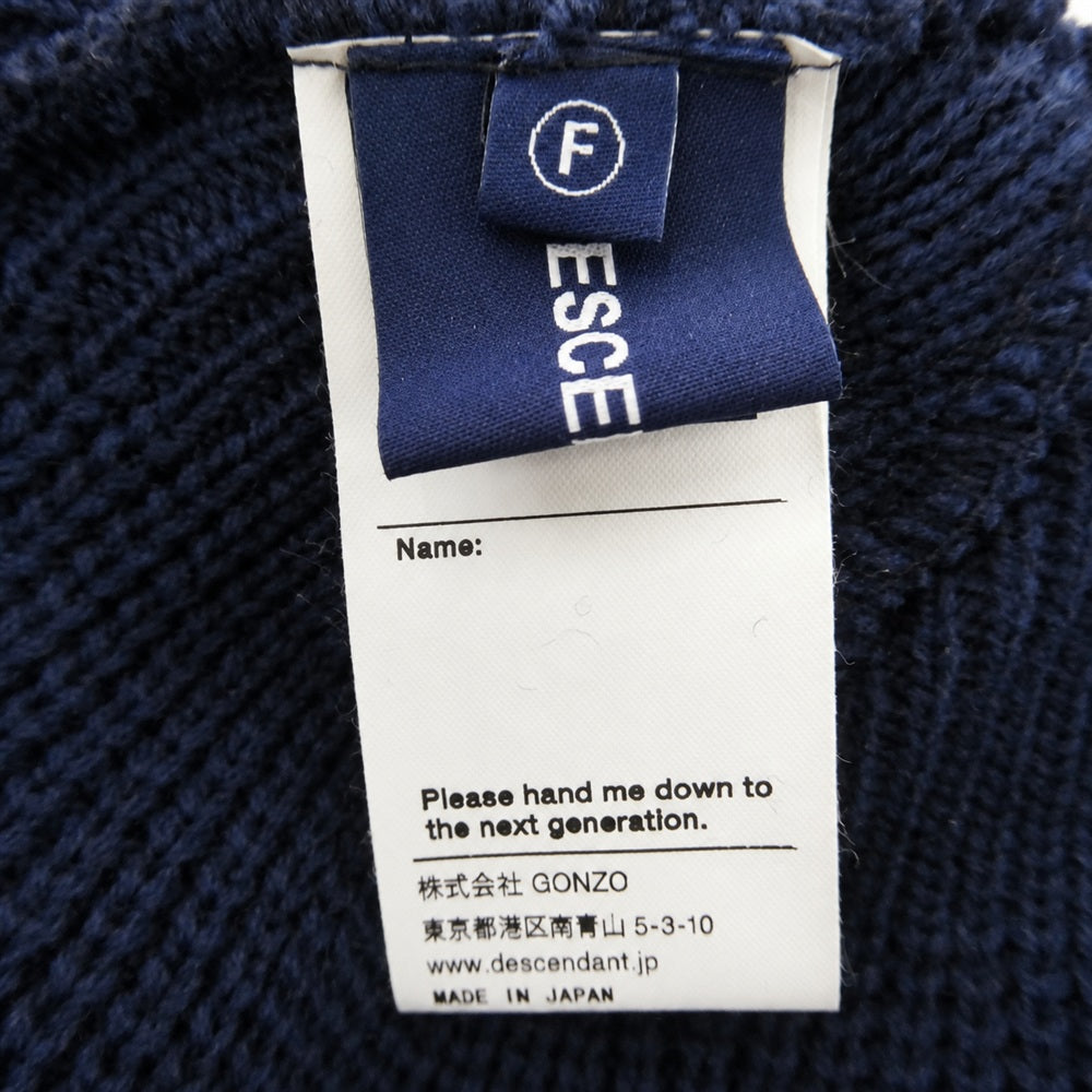 DESCENDANT ディセンダント 24AW 242MADS-HT02 DAWN BEANIE ビーニー ニット帽 ニットキャップ ネイビー ネイビー系【美品】【中古】