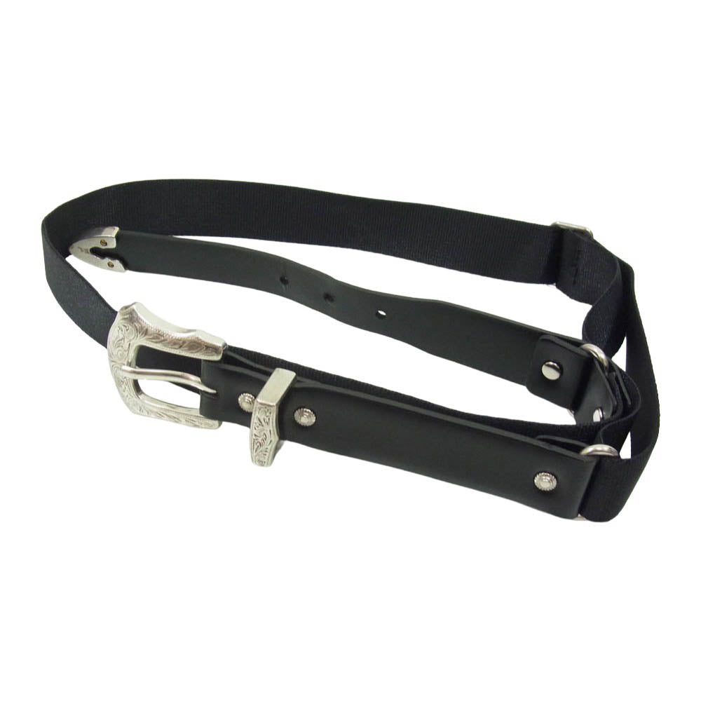 TOGA トーガ TZ261-AH915 NYLON BUCKLE BELT ナイロン バックル レザー ベルト ブラック系【中古】