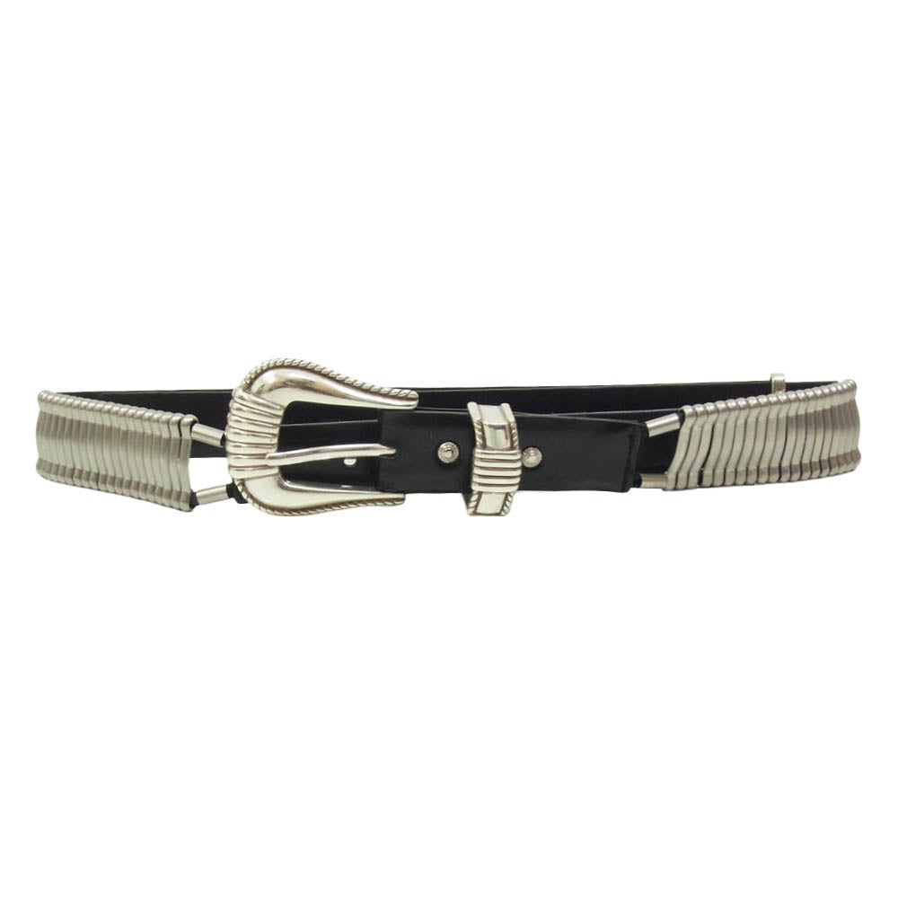 TOGA トーガ TZ252-AH977 WESTERN METAL BELT ウエスタン メタル レザー ベルト ブラック系【中古】