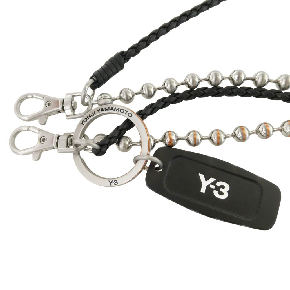 Yohji Yamamoto ヨウジヤマモト Y-3 ボール レザー ウォレットチェーン ブラック系 シルバー系【中古】