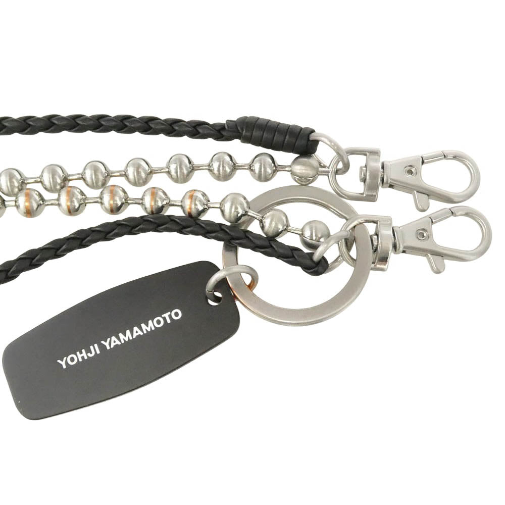 Yohji Yamamoto ヨウジヤマモト Y-3 ボール レザー ウォレットチェーン ブラック系 シルバー系【中古】