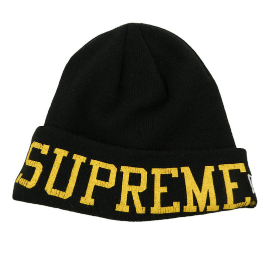 Supreme シュプリーム NEW ERA ニューエラ 23AW × New Era ニューエラ Varsity Beanie バーシティビーニー ニット キャップ 帽子 ブラック系【中古】