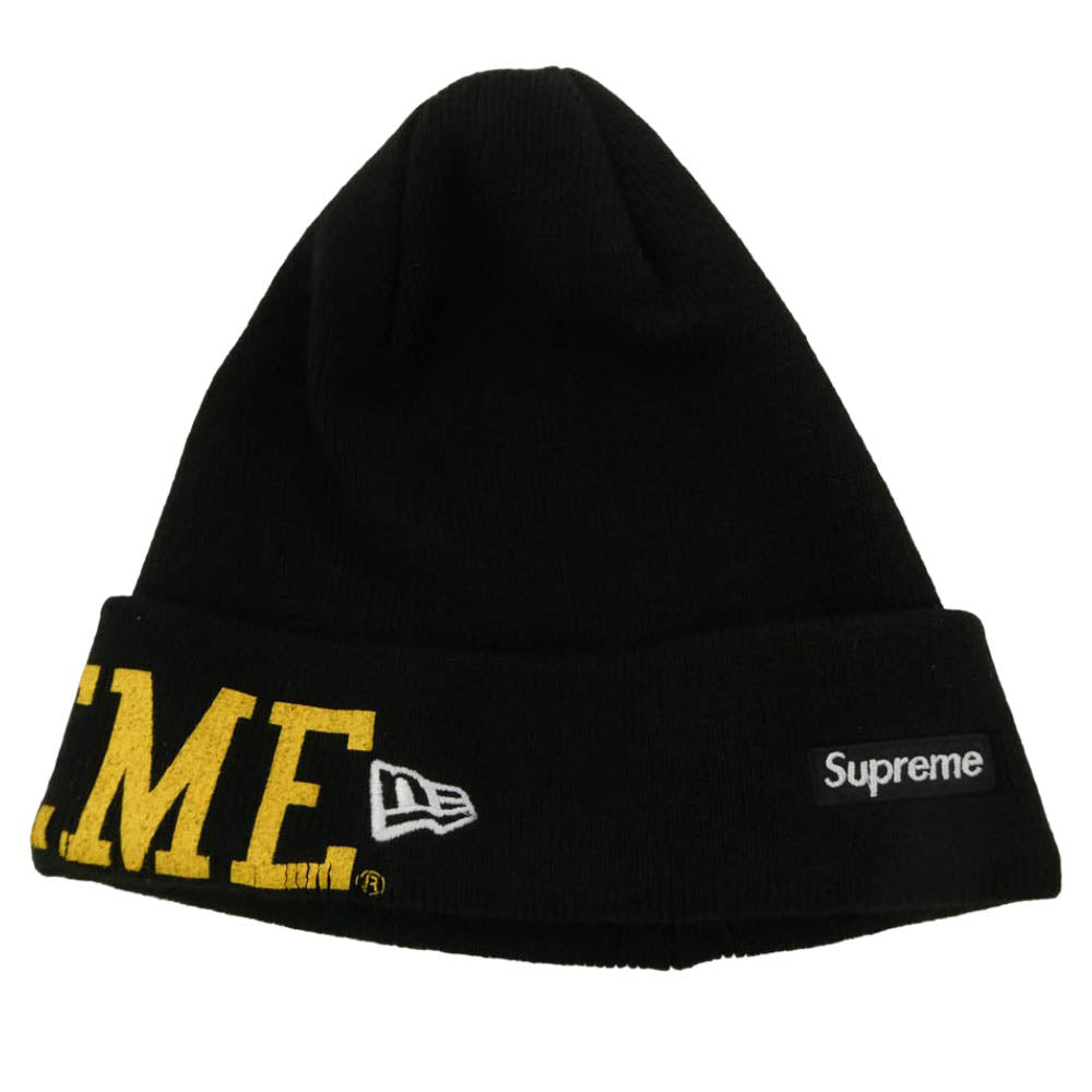 Supreme シュプリーム NEW ERA ニューエラ 23AW × New Era ニューエラ Varsity Beanie バーシティビーニー ニット キャップ 帽子 ブラック系【中古】