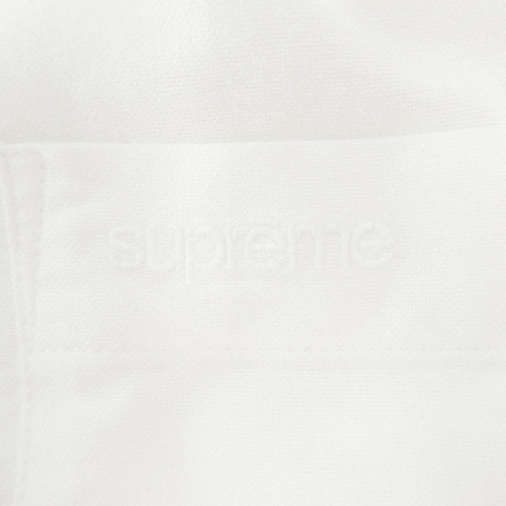 Supreme シュプリーム 25SS Loose Fit Oxford S/S Shirt ロゴ刺繍 ルーズフィット オックスフォード ボタンダウン 半袖 シャツ ホワイト系 M【中古】