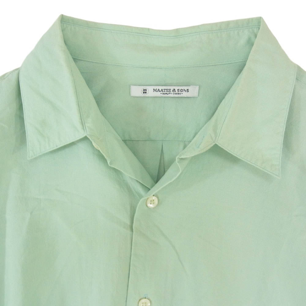 マーティーアンドサンズ MT3103-0601B ELIZABETH REGULAR COLLAR SHIRTS シルク混 エリザベス レギュラー カラー シャツ グリーン系 3【中古】