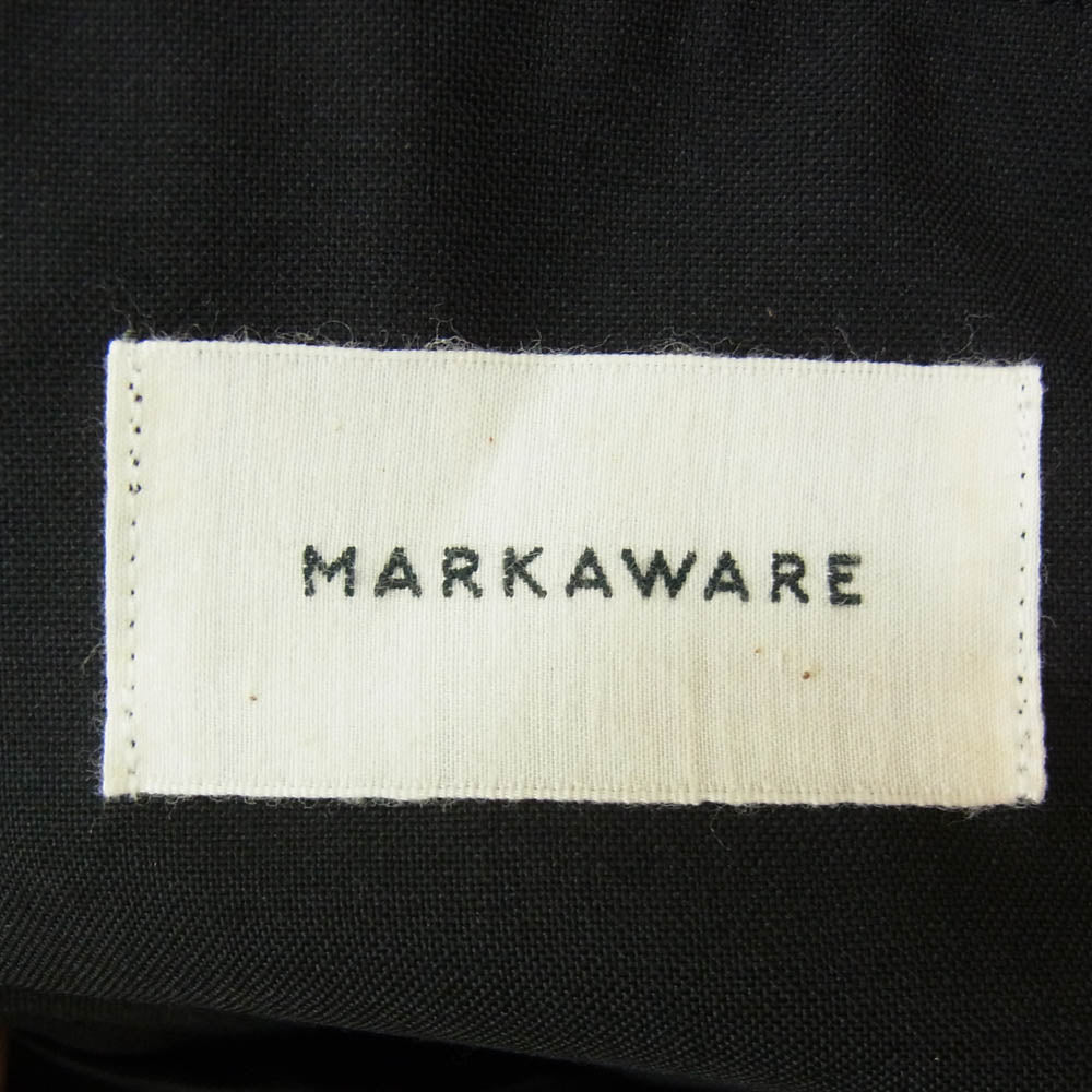 markaware マーカウェア A24A-08JK01C ORGANIC WOOL TROPICAL SACK COAT オリジナル ウール トロピカル サック コート テーラード ジャケット ブラック系 サイズ表記無【中古】