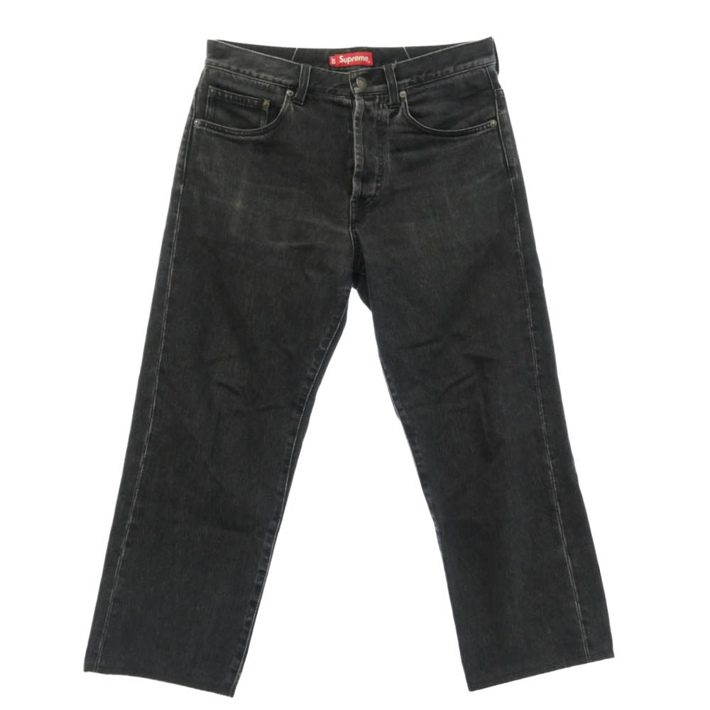 Supreme シュプリーム 24SS Regular Jean レギュラー ジーンズ バックポケット スター 刺繍 ブラック デニム パンツ W30 ブラック系 30【中古】