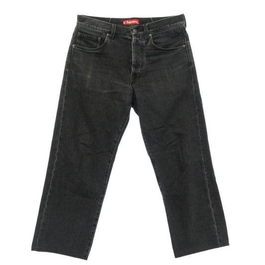 Supreme シュプリーム 24SS Regular Jean レギュラー ジーンズ バックポケット スター 刺繍 ブラック デニム パンツ W30 ブラック系 30【中古】