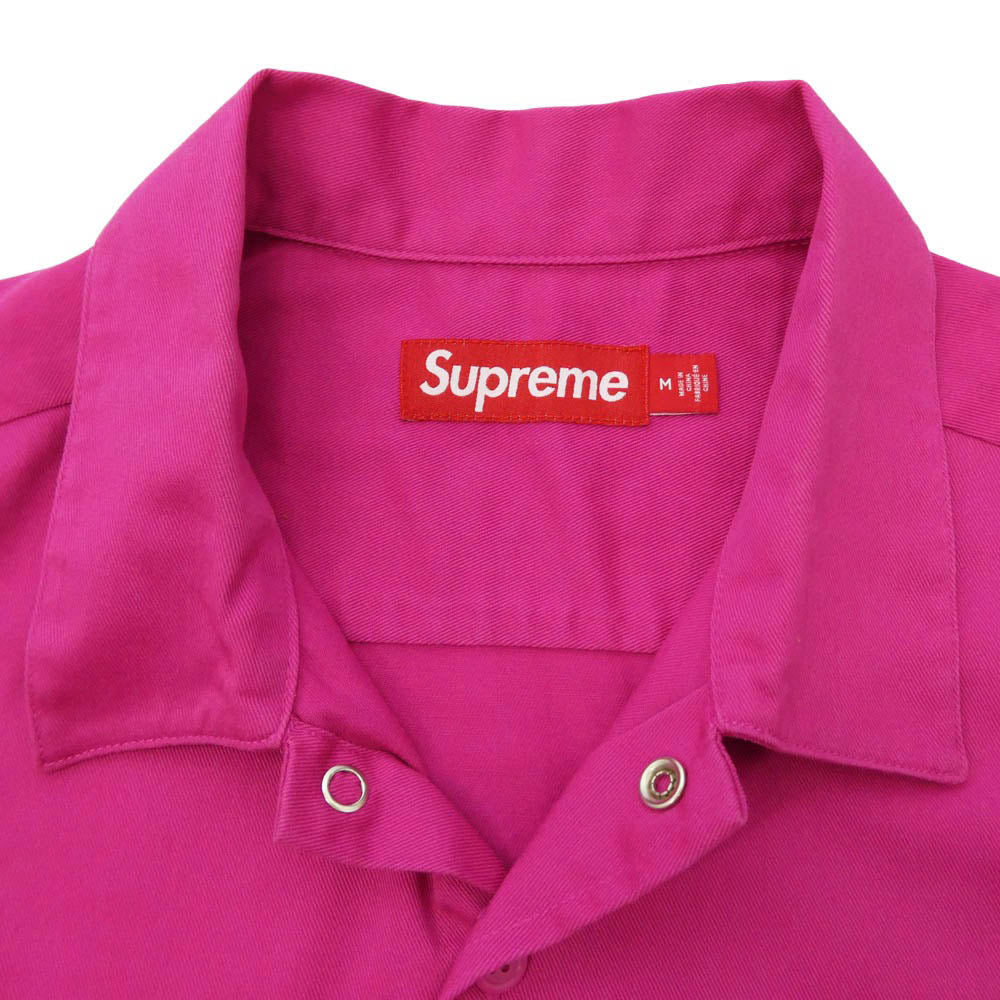Supreme シュプリーム 25SS Rhinestone Pin Up S/S Work Shirt ラインストーン ピンナップ ショートスリーブ 半袖 ワークシャツ ピンク系 M【美品】【中古】
