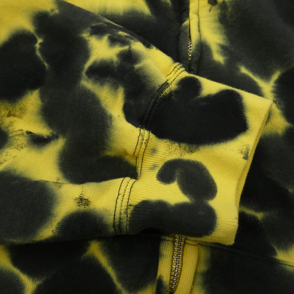 Supreme シュプリーム 26AW Small Box Zip Up Hooded Sweatshirt スモール ボックス ジップアップ フーデッド スウェット パーカー タイダイ M ブラック系 イエロー系 M【中古】