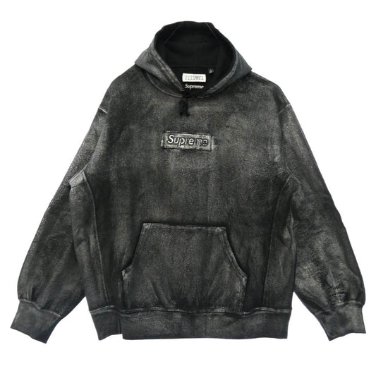 Supreme シュプリーム MAISON MARGIELA メゾンマルジェラ 24SS x MM6 Maison Margiela Foil Box Logo Hooded Sweatshirt エムエムシックス メゾンマルジェラ ボックスロゴ パーカー L ブラック系 L【美品】【中古】