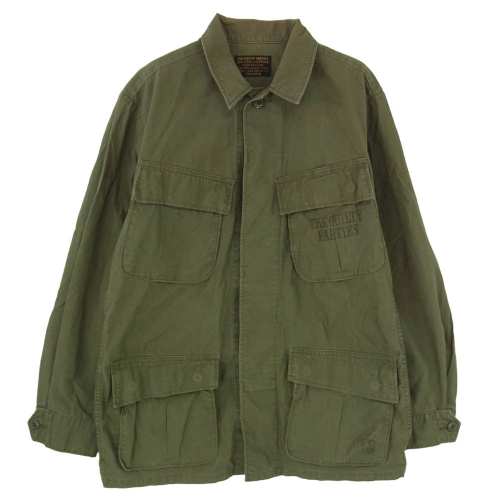 WACKO MARIA ワコマリア FATIGUE JACKET バックプリント DISCO DEVIL ロゴプリント ファティーグ ミリタリー ジャケット カーキ系 S【中古】