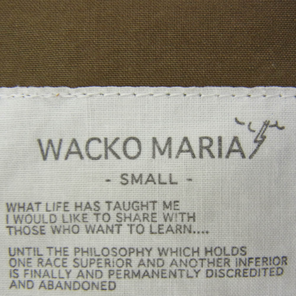 WACKO MARIA ワコマリア バックプリント 襟コーデュロイ ワークジャケット カーキ系 S【中古】