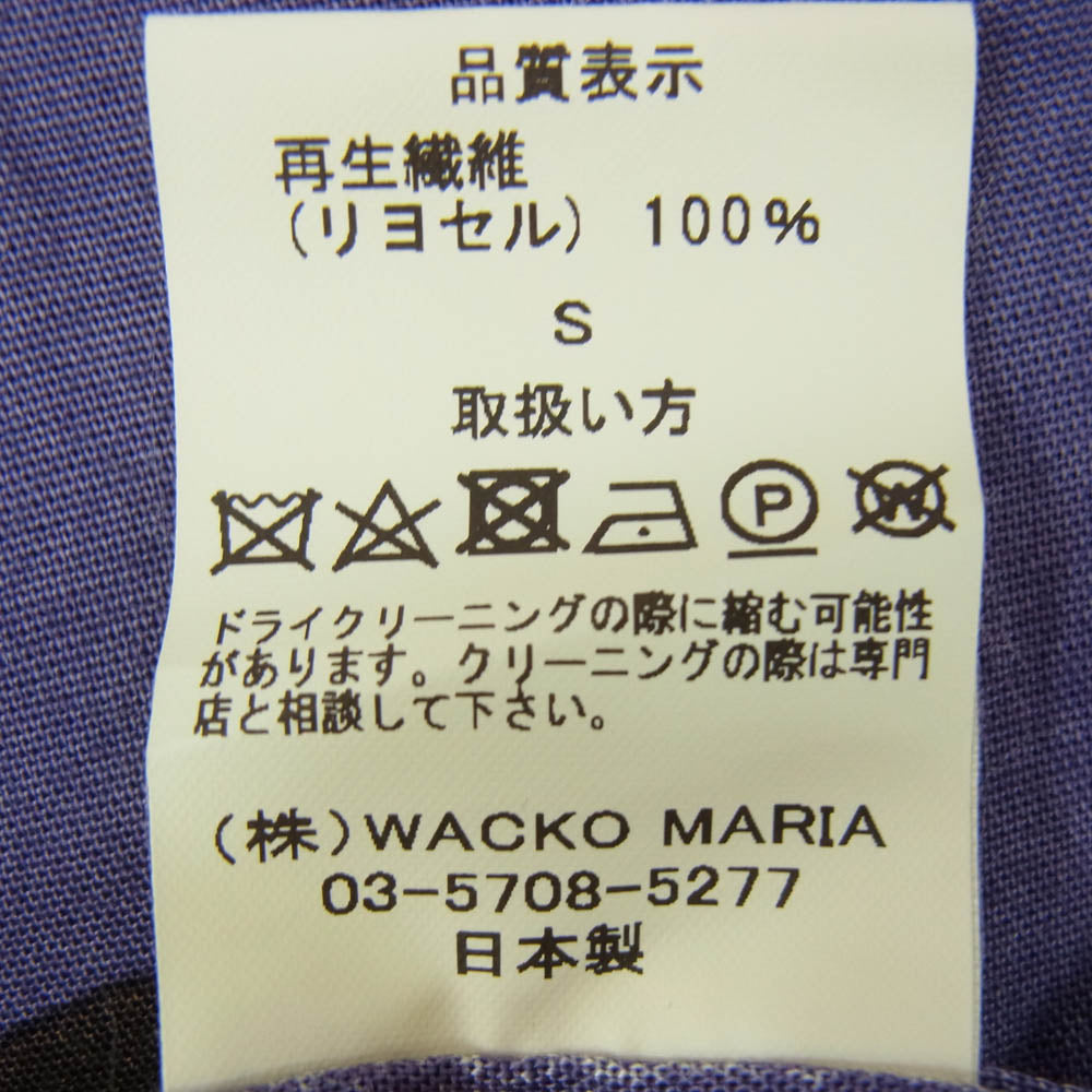 WACKO MARIA ワコマリア 19AW 19FW-WMS-OC03 OPEN COLLAR SHIRT オープンカラー 蛇使い プリント 長袖 シャツ パープル系 S【中古】