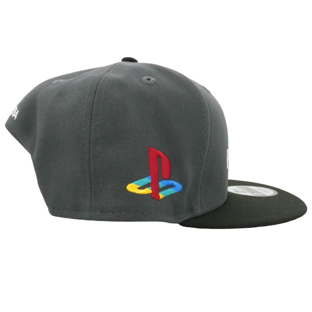 NEW ERA ニューエラ × PLAY STATION プレイステーション 9FIFTY ファミリーマーク ダークグラファイト/ブラック キャップ 帽子 グレー系【美品】【中古】