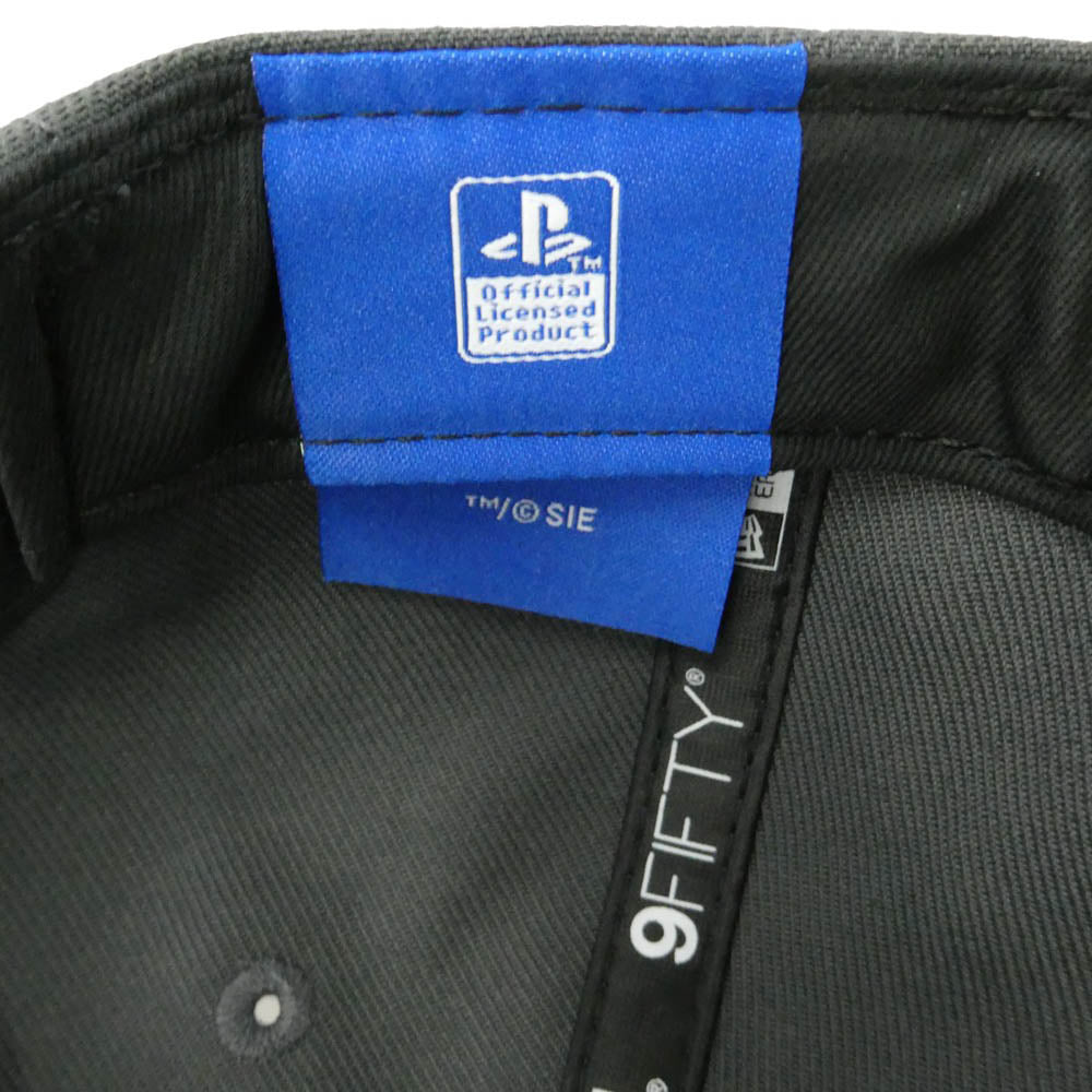NEW ERA ニューエラ × PLAY STATION プレイステーション 9FIFTY ファミリーマーク ダークグラファイト/ブラック キャップ 帽子 グレー系【美品】【中古】