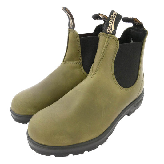 ブランドストーン 2052 ELASTIC SIDED Leather Chelsea Lug Boots スエード レザー サイドゴア チェルシー ショート ブーツ グリーン系 UK4【美品】【中古】
