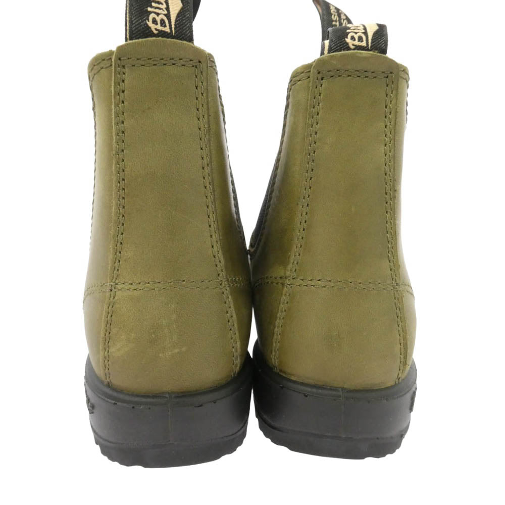 ブランドストーン 2052 ELASTIC SIDED Leather Chelsea Lug Boots スエード レザー サイドゴア チェルシー ショート ブーツ グリーン系 UK4【美品】【中古】