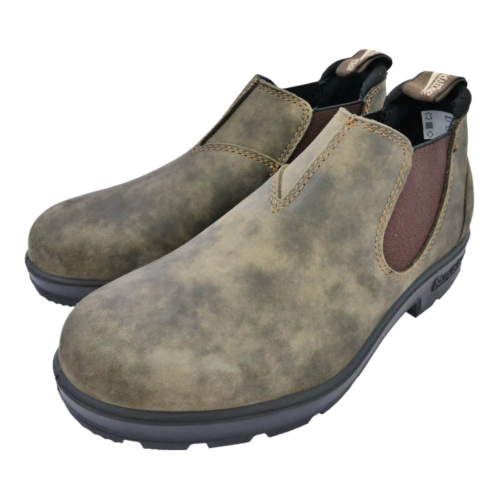 ブランドストーン 2036 SLIP ON SHOE チェルシー サイドゴア スエード レザー ローカット スリッポン ブーツ カーキ系 ブラウン系 UK4【極上美品】【中古】