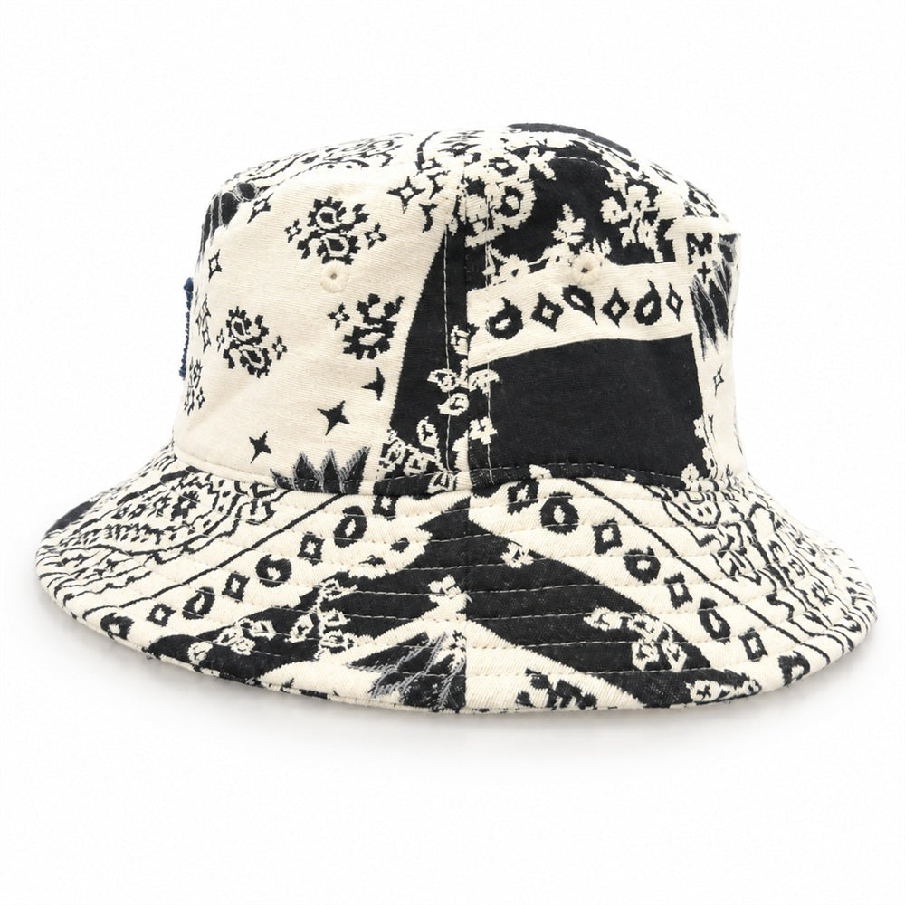 KITH キス 26SS 26-095-060-0033-2-0 Bandana Jacquard Dawson Bucket Hat バンダナ バケット ハット 帽子 ホワイト系 ブラック系【極上美品】【中古】