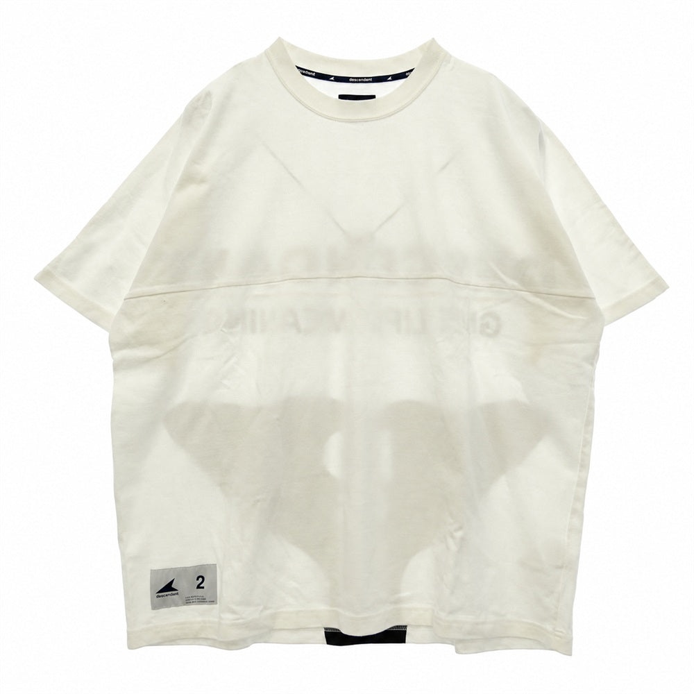 DESCENDANT ディセンダント CETUS JERSEY SS 切り替え Tシャツ ホワイト系 2【中古】