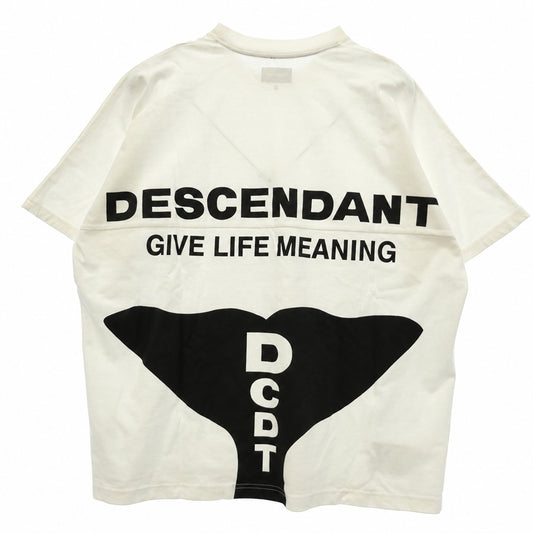 DESCENDANT ディセンダント CETUS JERSEY SS 切り替え Tシャツ ホワイト系 2【中古】