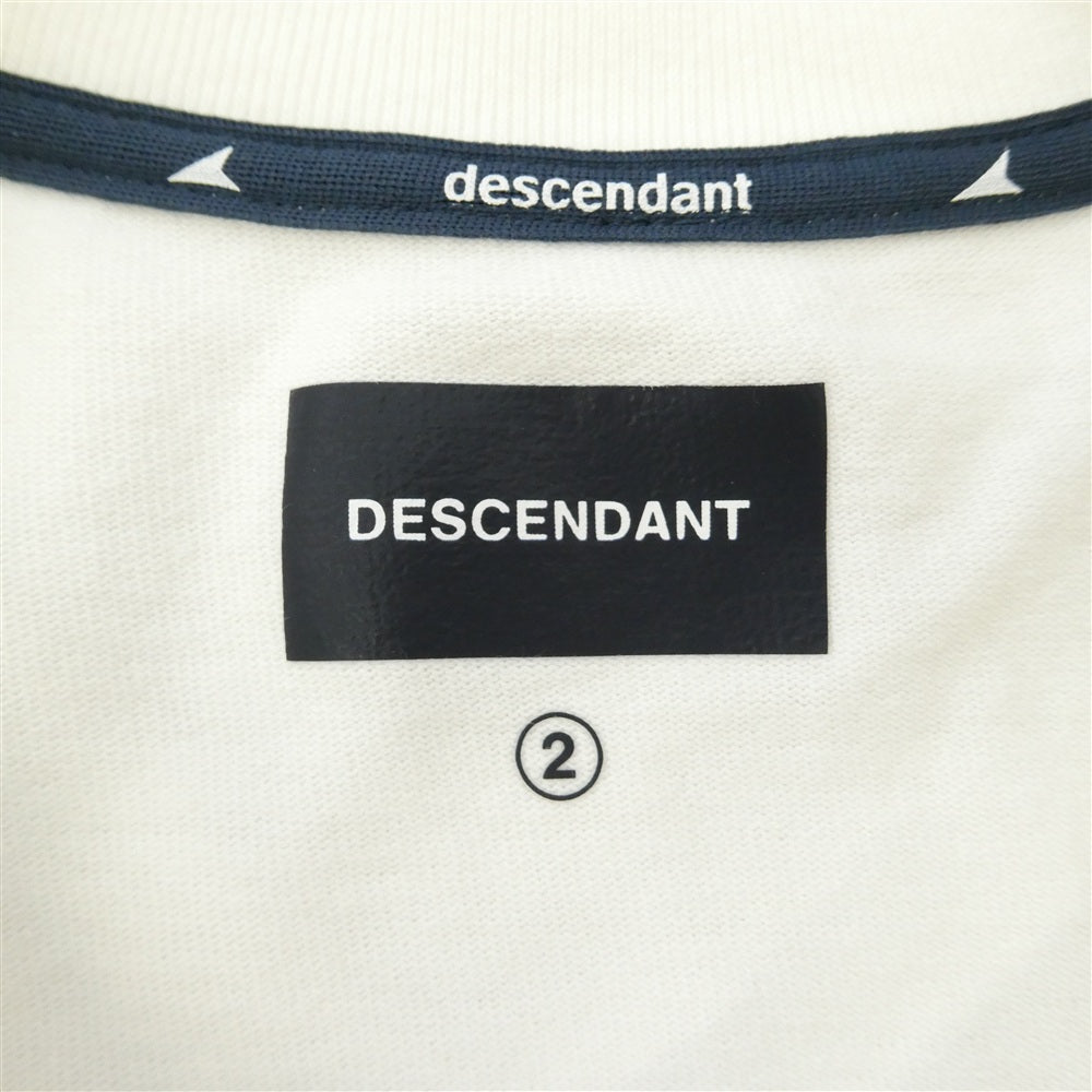 DESCENDANT ディセンダント CETUS JERSEY SS 切り替え Tシャツ ホワイト系 2【中古】