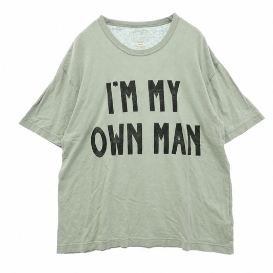 VISVIM ビズビム 21AW 0121205010024 JUMBO TEE S/S OWN MAN 天竺 手刷り シゴキ染め 半袖 Tシャツ グリーン系 4【中古】