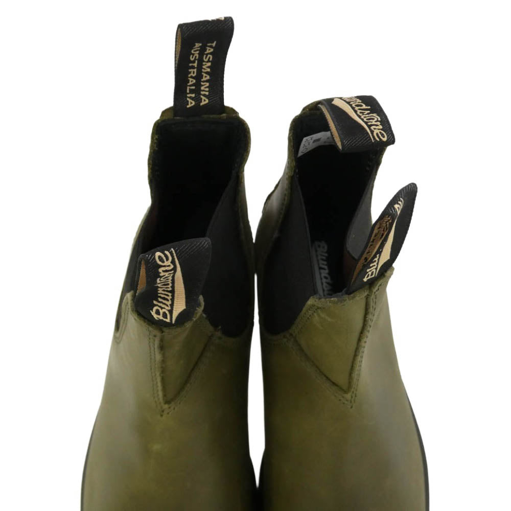ブランドストーン 2052 ELASTIC SIDED Leather Chelsea Lug Boots スエード レザー サイドゴア チェルシー ショート ブーツ モスグリーン系 ブラック系 UK6【美品】【中古】