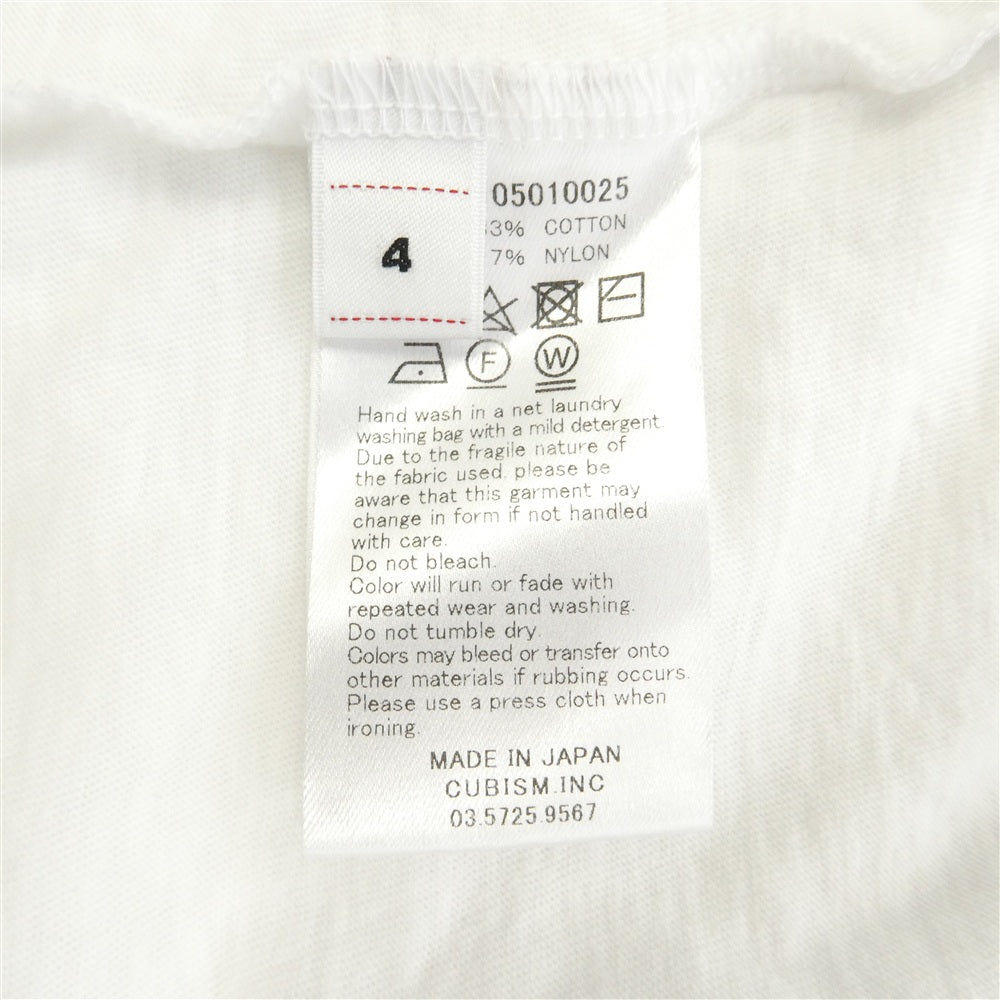 VISVIM ビズビム 25SS JUMBO TEE S/S プリント ジャンボ 半袖 Tシャツ ホワイト系 4【中古】