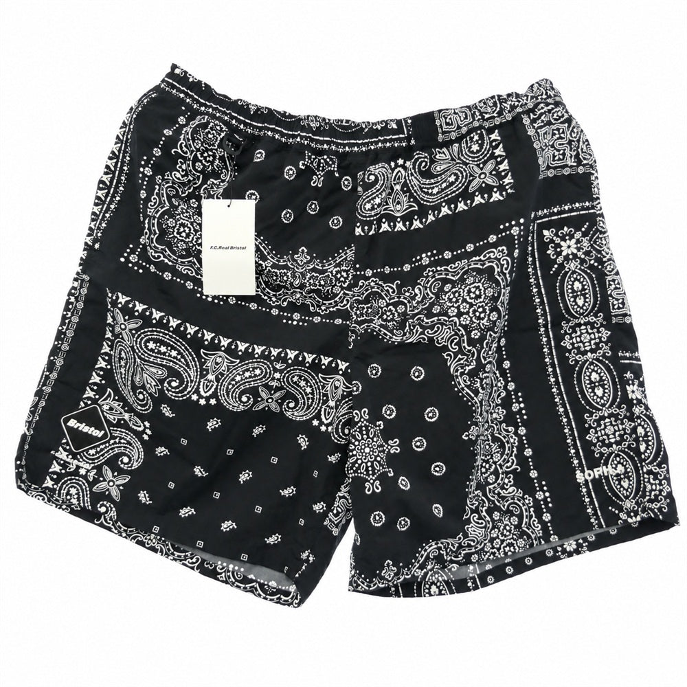 F.C.R.B. エフシーアールビー FCRB-260039 BANDANA NYLON EASY SHORTS バンダナ ナイロン イージー ショーツ ショートパンツ ブラック系 L【極上美品】【中古】