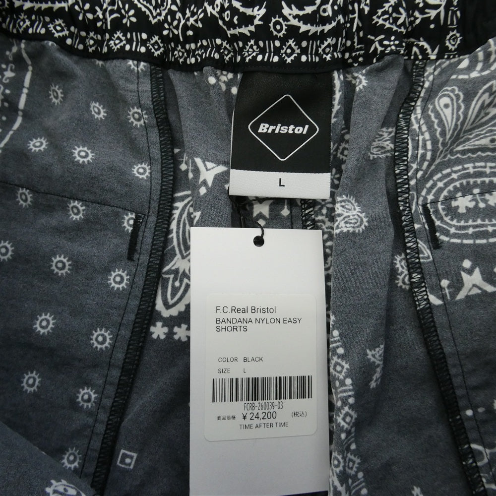 F.C.R.B. エフシーアールビー FCRB-260039 BANDANA NYLON EASY SHORTS バンダナ ナイロン イージー ショーツ ショートパンツ ブラック系 L【極上美品】【中古】