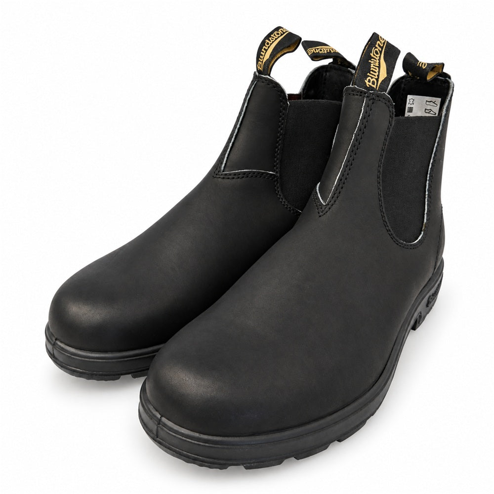 ブランドストーン 510 ELASTIC SIDED Leather Chelsea Lug Boots スエード レザー サイドゴア チェルシー ショート ブーツ ブラック系 UK8【美品】【中古】