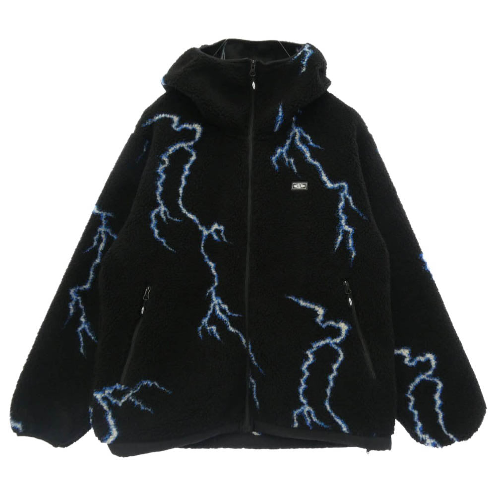 CHALLENGER チャレンジャー CLG-JK 025-012 THUNDERBOLT BOA HOODIE サンダーボルト ボア フーディー フリース ジャケット ブラック系 L【中古】
