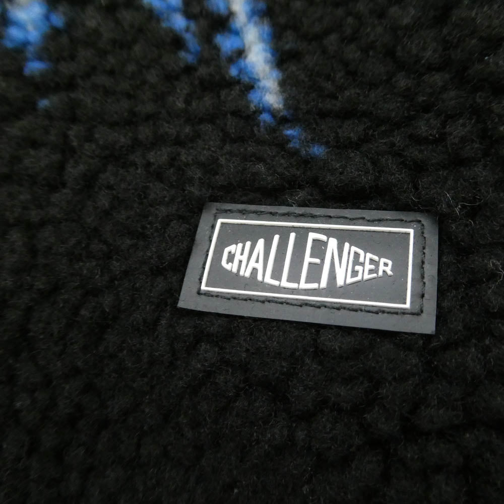 CHALLENGER チャレンジャー CLG-JK 025-012 THUNDERBOLT BOA HOODIE サンダーボルト ボア フーディー フリース ジャケット ブラック系 L【中古】