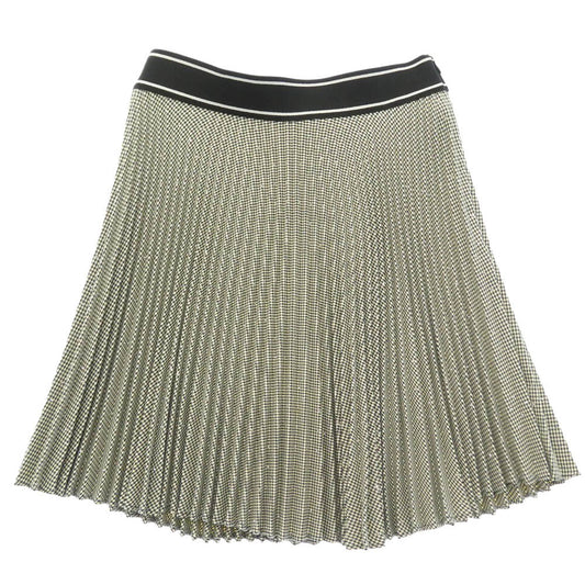 サンドロ SFPJU00928 Short pleated skirt with rhinestones ショート プリーツ スカート ブラック系 ホワイト系 38【美品】【中古】