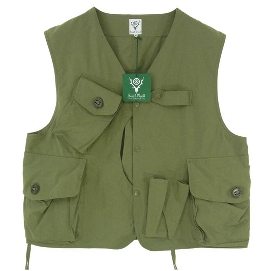 South2 West8 サウスツーウェストエイト Tenkara Vest テンカラ マルチポケット カーゴ ベスト カーキ系 M【中古】