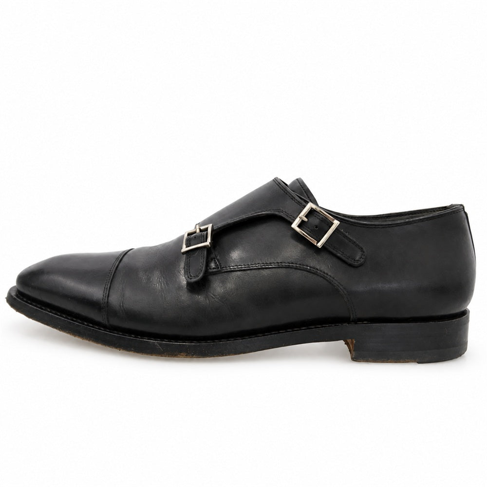 Santoni サントーニ 14713 ダブルモンク レザー シューズ ブラック系 7.5【中古】
